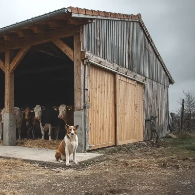 bardage bois batiment agricole​